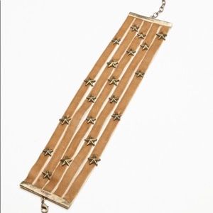 Free People Stacked Star Velvet Choker (Taupe)